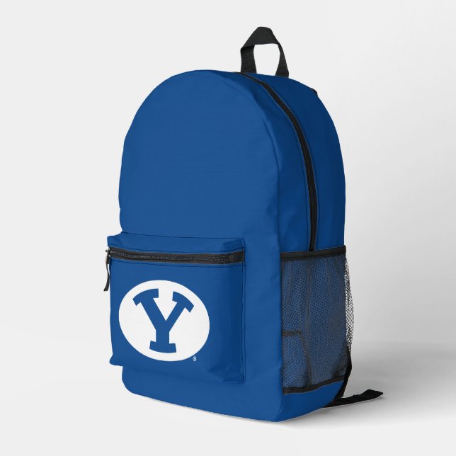 Brigham Young University Y Logo Printed Backpack (Back Corner Right)