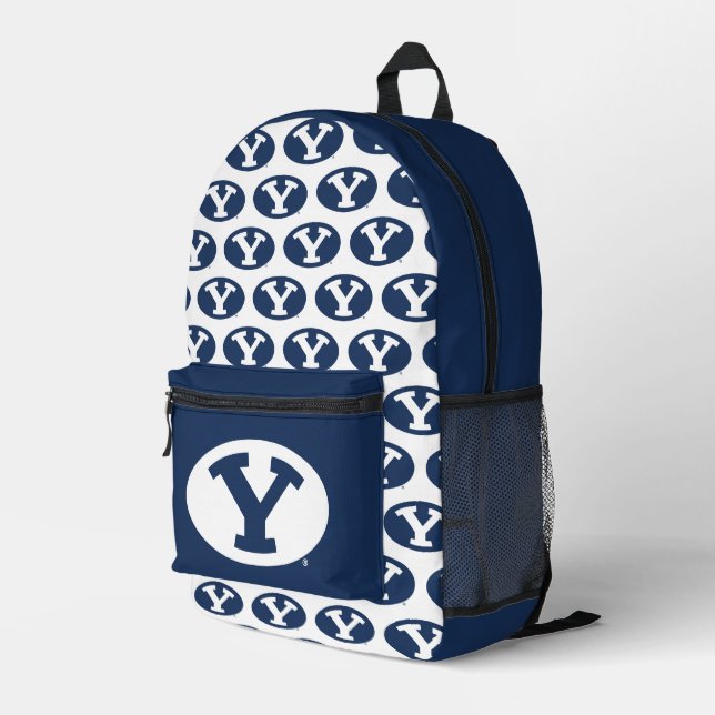 Brigham Young University Y Logo Printed Backpack (Back Corner Right)