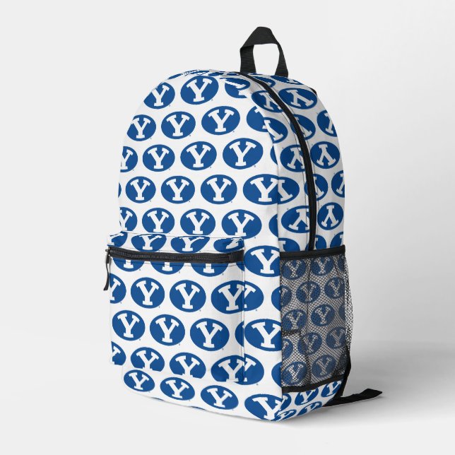 Brigham Young University Y Logo Printed Backpack (Back Corner Right)