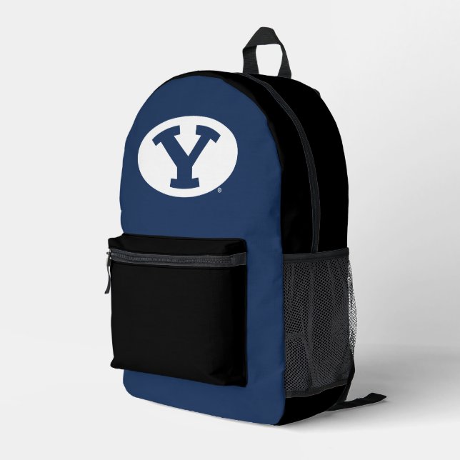 Brigham Young University Y Logo Printed Backpack (Back Corner Right)