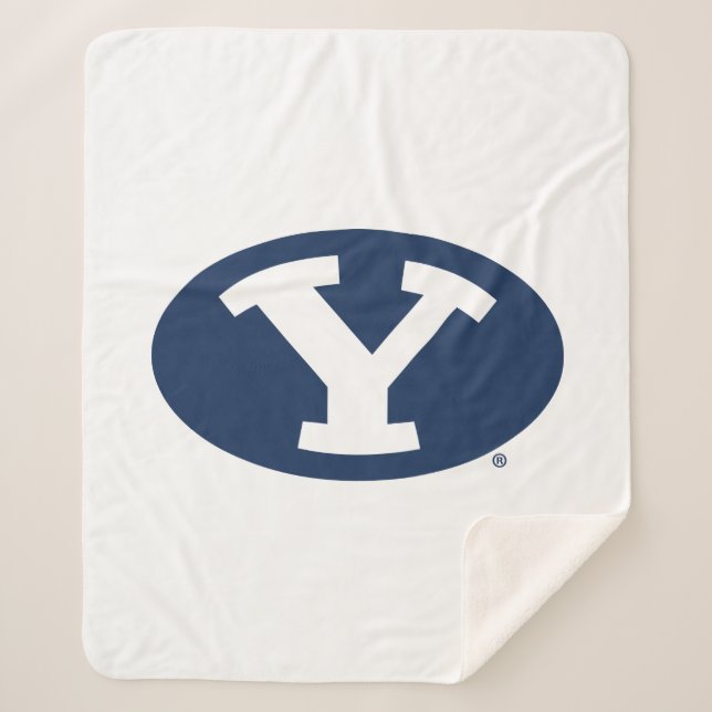 Brigham Young University Y Logo Sherpa Blanket (Front)