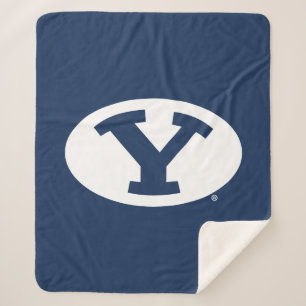 Brigham Young University Y Logo Sherpa Blanket
