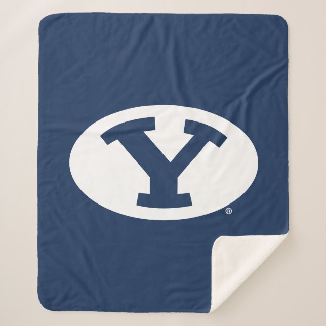 Brigham Young University Y Logo Sherpa Blanket (Front)