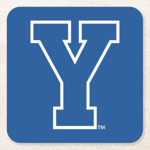 Brigham Young University   Y Logo Square Paper Coaster