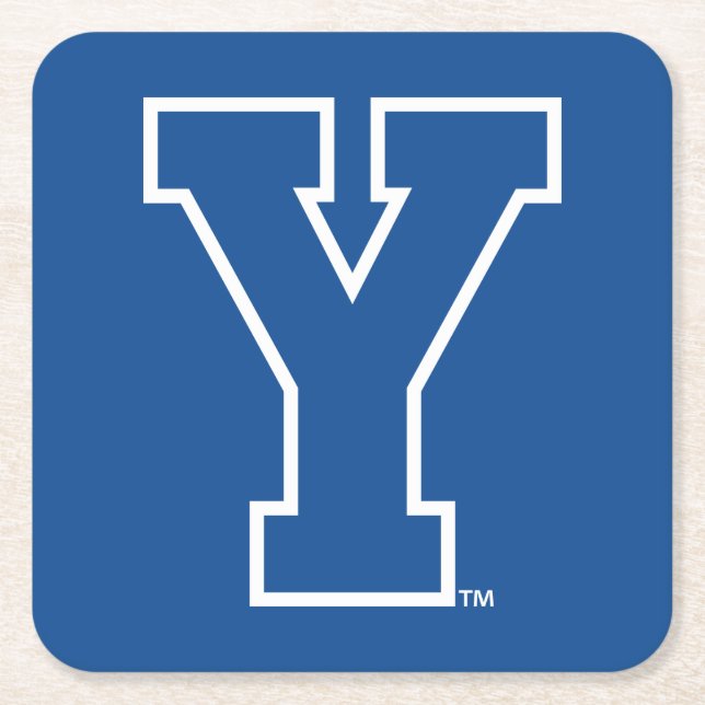 Brigham Young University | Y Logo Square Paper Coaster (Front)