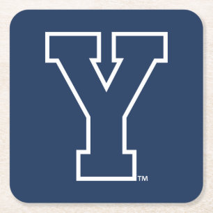 Brigham Young University   Y Logo Square Paper Coaster