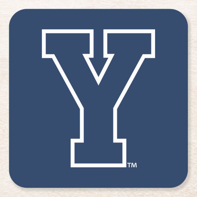 Brigham Young University | Y Logo Square Paper Coaster (Front)