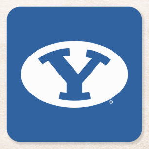 Brigham Young University Y Logo Square Paper Coaster