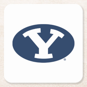 Brigham Young University Y Logo Square Paper Coaster