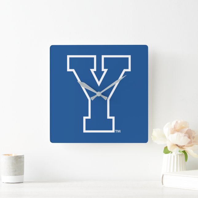 Brigham Young University | Y Logo Square Wall Clock (Home)
