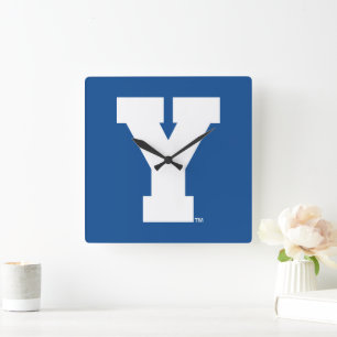 Brigham Young University Y Logo Square Wall Clock