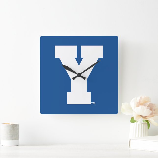 Brigham Young University | Y Logo Square Wall Clock (Home)