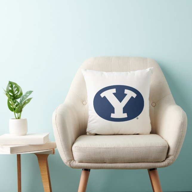 Brigham Young University Y Logo Throw Pillow (Chair)