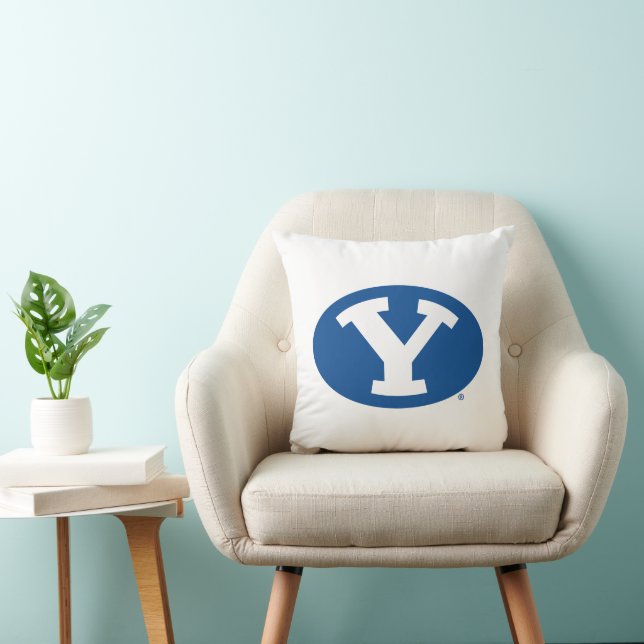 Brigham Young University Y Logo Throw Pillow (Chair)