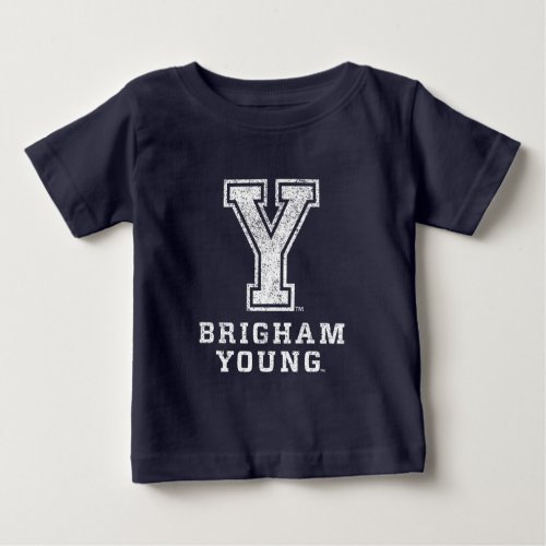 Brigham Young Y  Distressed Baby T_Shirt