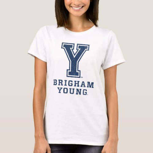 Brigham Young Y  Distressed T_Shirt