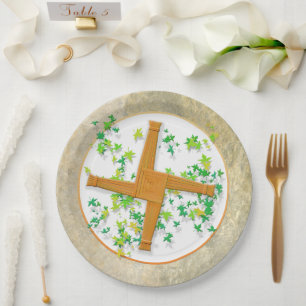 Brighid Cross Paper Plates