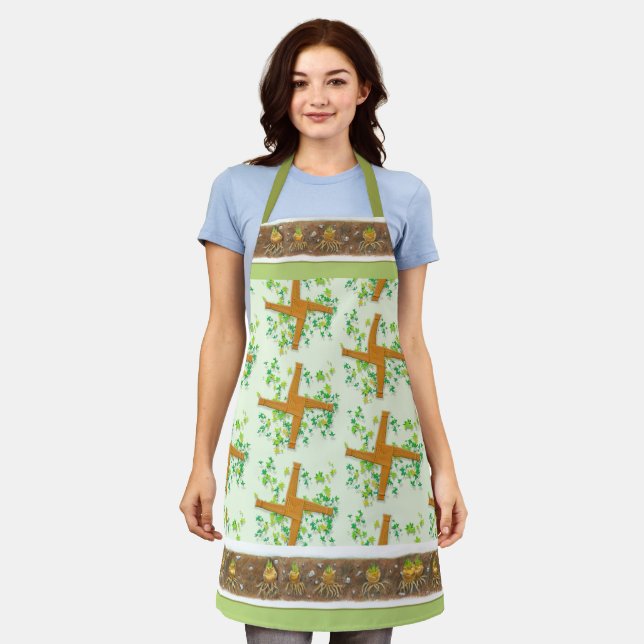 Brighid Cross with Spring Bulbs Apron (Worn)