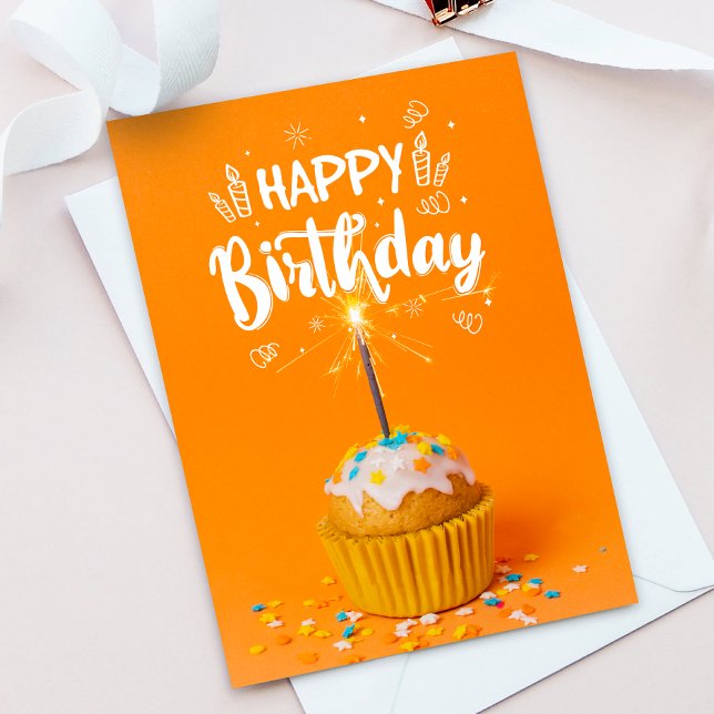 Bright Сupcake Happy Birthday Greeting Card (Creator Uploaded)