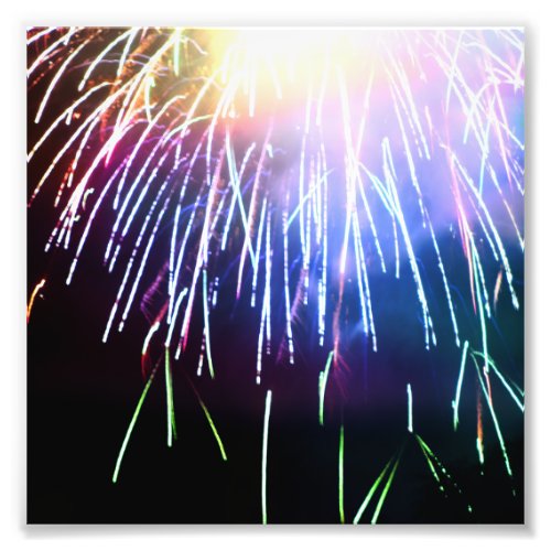Bright 4th of July Fireworks 6x6 Square Photo Print