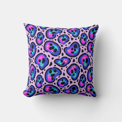 Bright abstract animal print  throw pillow