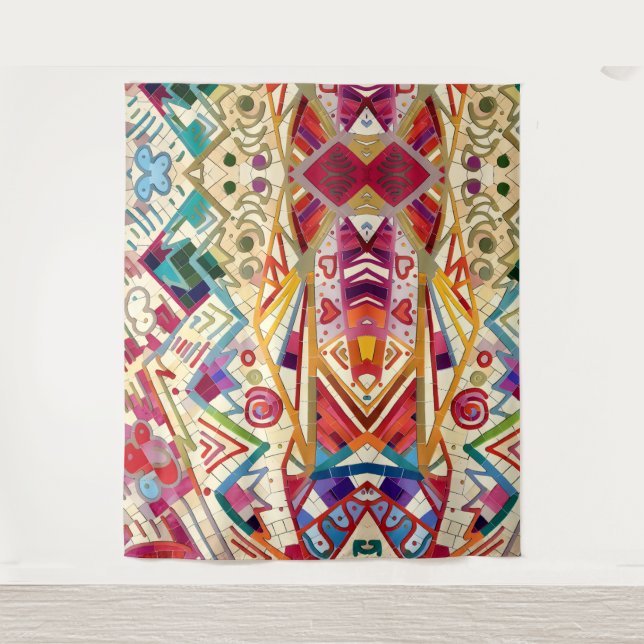 Bright Abstract Art Tapestry (Front)