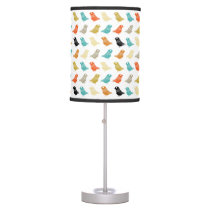 Bright Abstract Bird Pattern Mid-century Table Lamp