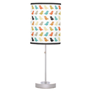 Bright Abstract Bird Pattern Mid-century Table Lamp