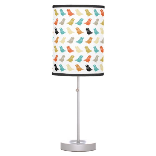 Bright Abstract Bird Pattern Mid_century Table Lamp