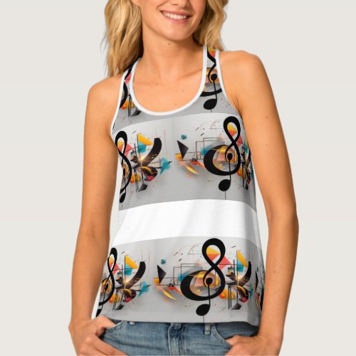 Bright abstract collage tank top