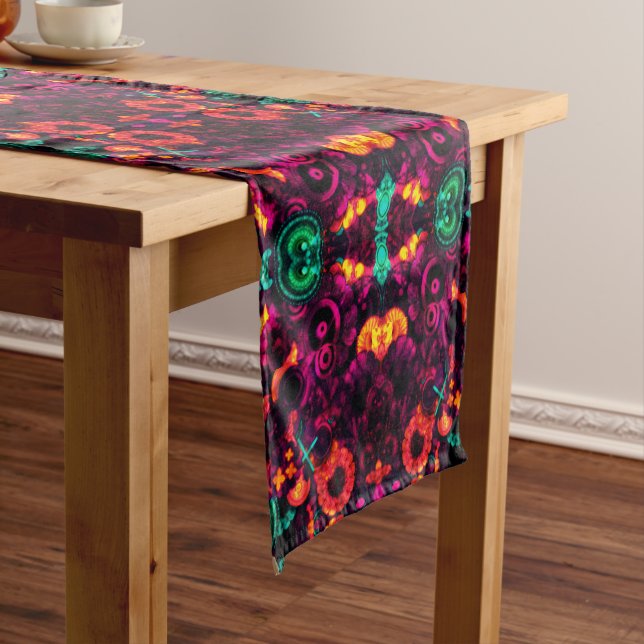 Bright Abstract Color Short Table Runner (In Situ)