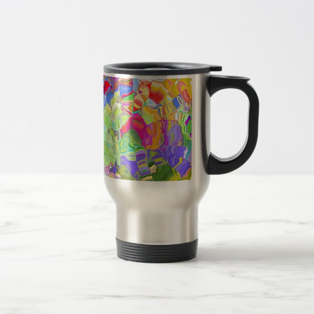 Bright Abstract Color Travel Mug (Right)