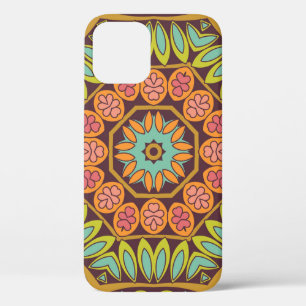 Bright abstract floral ornament design. iPhone 12 case