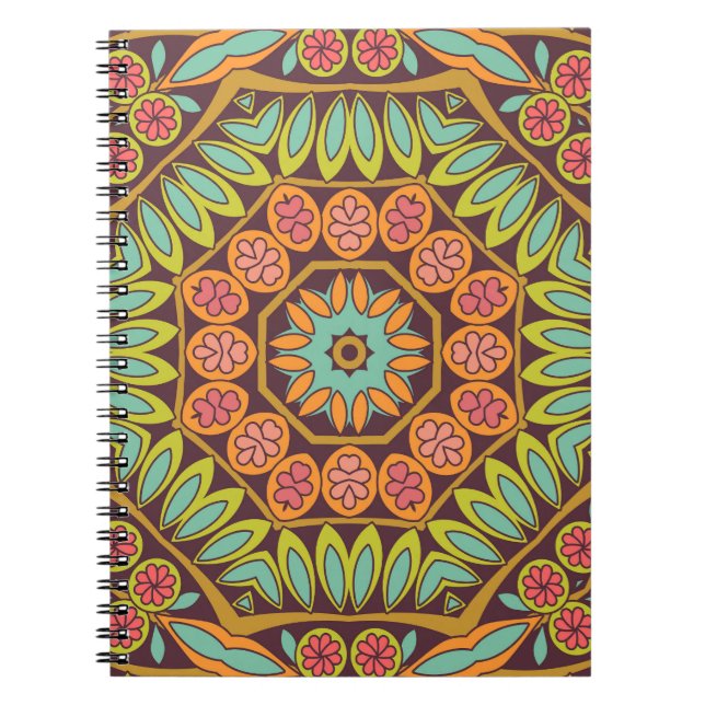 Bright abstract floral ornament design. notebook (Front)