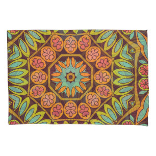 Bright abstract floral ornament design. pillow case