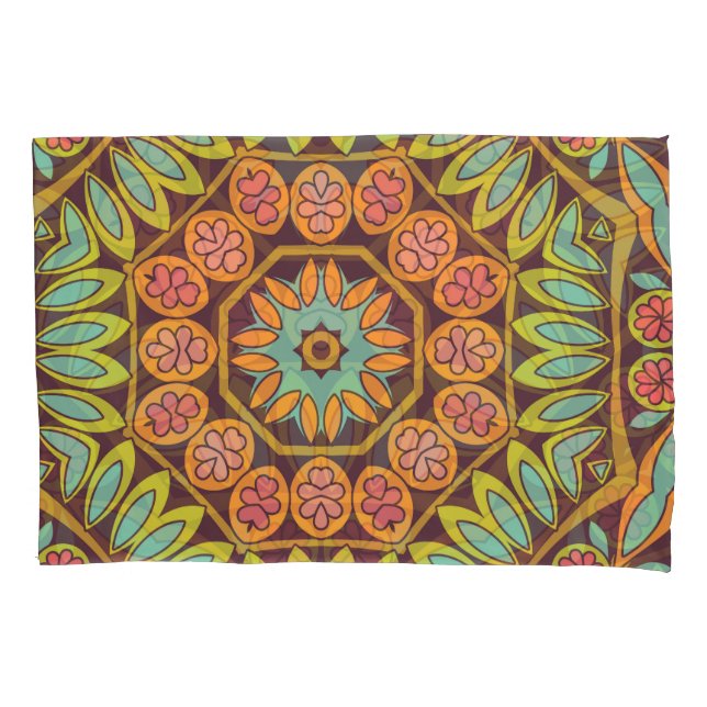 Bright abstract floral ornament design. pillow case (Front)