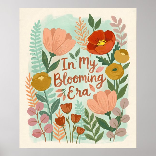 Bright Abstract Flower Botanical Art,Spring floral Poster (Front)