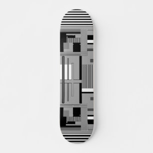 Bright abstract geometric neon pattern throw skateboard