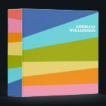 Bright Abstract Geometric Rainbow Personalized  3 Ring Binder<br><div class="desc">Personalized Bright Abstract Geometric Shapes | Rainbow Binder</div>