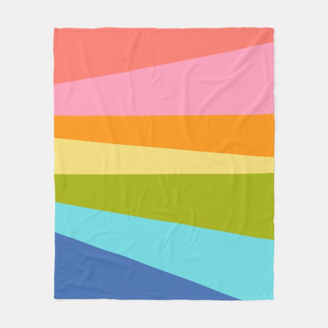 Bright Abstract Geometric Shapes | Rainbow   Fleece Blanket (Front)