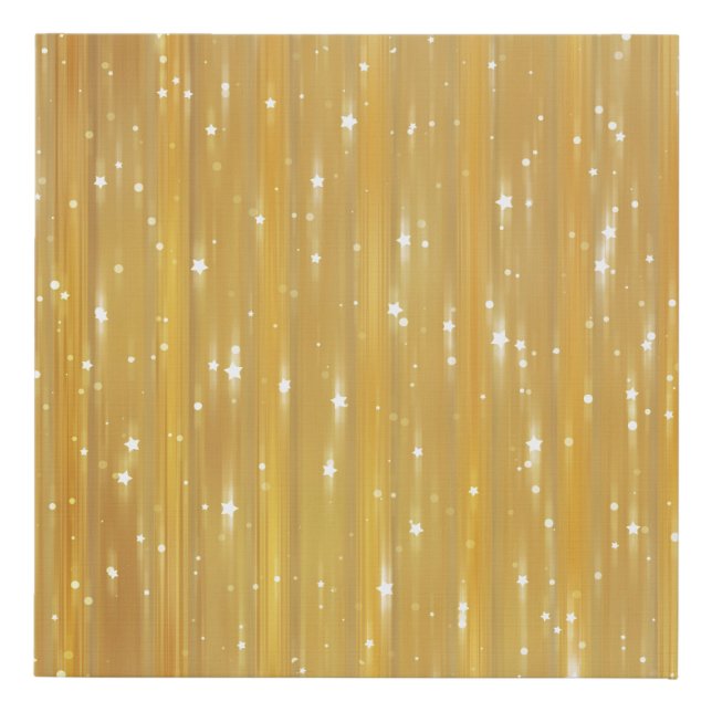 Bright abstract golden with glitter faux canvas print (Front)