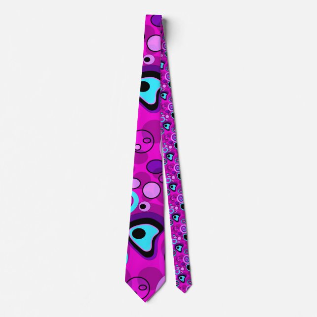 Bright, abstract , Magenta Neck Tie (Front)
