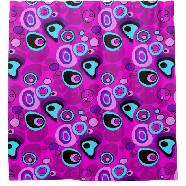 Bright, abstract , Magenta Shower Curtain (Front)