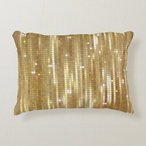 Bright abstract mosaic golden background with glos accent pillow