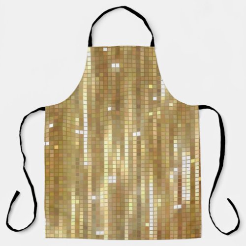 Bright abstract mosaic golden background with glos apron