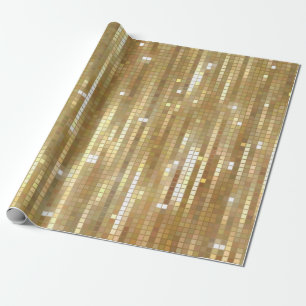 Bright abstract mosaic golden background with glos wrapping paper