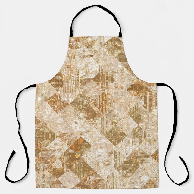 Bright abstract mosaic golden pattern apron (Front)