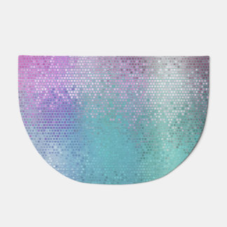 Bright Abstract Mosaic Multicolored Gloss Doormat