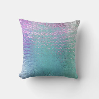 Bright Abstract Mosaic Multicolored Gloss Throw Pillow