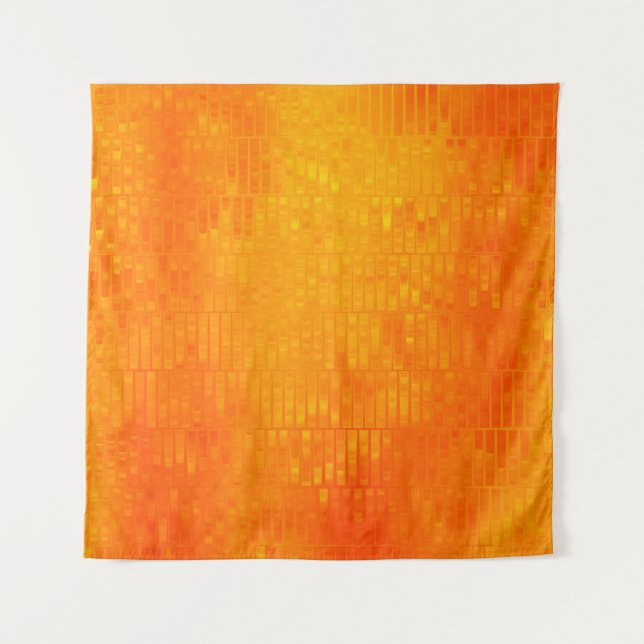 Bright abstract mosaic orange background with glos tapestry (Front)
